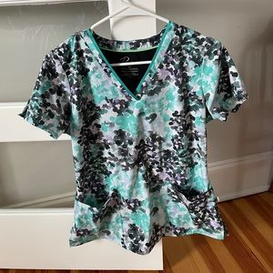 Womens Scrub Print Top
